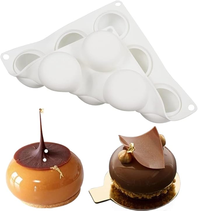 mostsom Silicone Chocolate Half Round Mold Medium Semi Sphere Silicone Mold,Half Sphere Silicone Baking Molds for Making Chocolate, Cake, Jelly, Dome Mousse (Oblate Spheroid A)