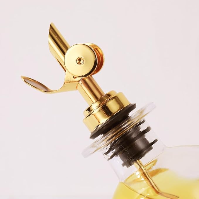 Molimoli Oil and Vinegar Dispenser with Metal Pour Spout, Weighted Pourer, Glass Bottle Dispenser for Kitchen, Olive Oil Cruet, Glass Olive Oil Bottle | 500ml, Set of 2 - Image 8