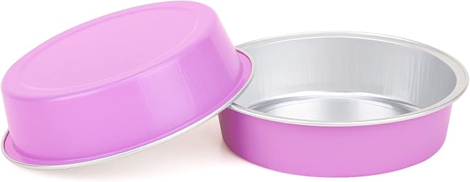 Beasea Disposable Mini Pans with Lids, 50 Pack 4” 8oz Light Pink Aluminum Baking Foil Tins Round Small Tart Container for Individual Cupcake Dessert Muffin Ramekin Cheesecake Quiche Oven Dishes - Image 6