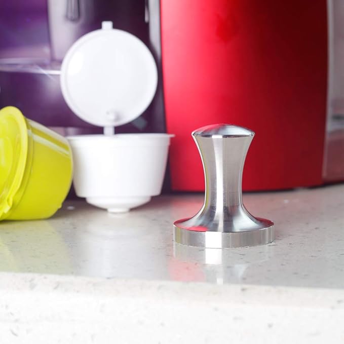 RECAPS Stainless Steel Espresso Coffee Tamper Filling Tool Compatible with Dolce Gusto Machine Reusable Refillable Filters 41.8mm