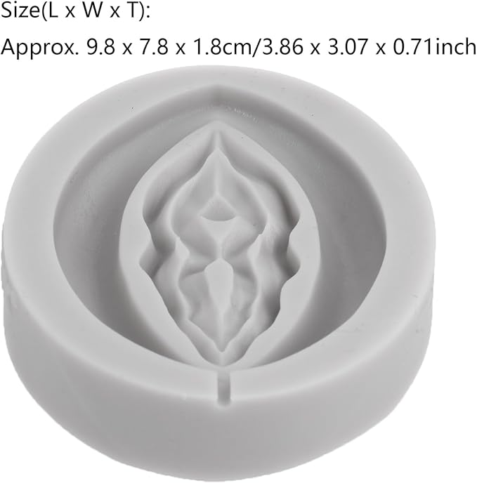 1Pcs 3D Vulva Shape Silicone Mold DIY Baking Mold Chocolate Cake Molds Female Male Organ Fondant Cookie Mould for Cakes Cookie Cupcakes Grey White One Size