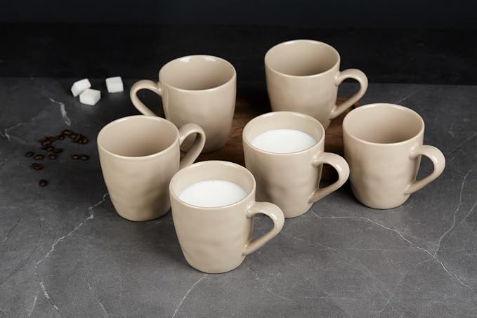 famiware Mars 4 Pieces Coffee Mug, 14oz Tea Mug, Catering Mugs with Handle for Coffee, Tea, Cocoa, Milk, Cinnamon Brown - Image 7