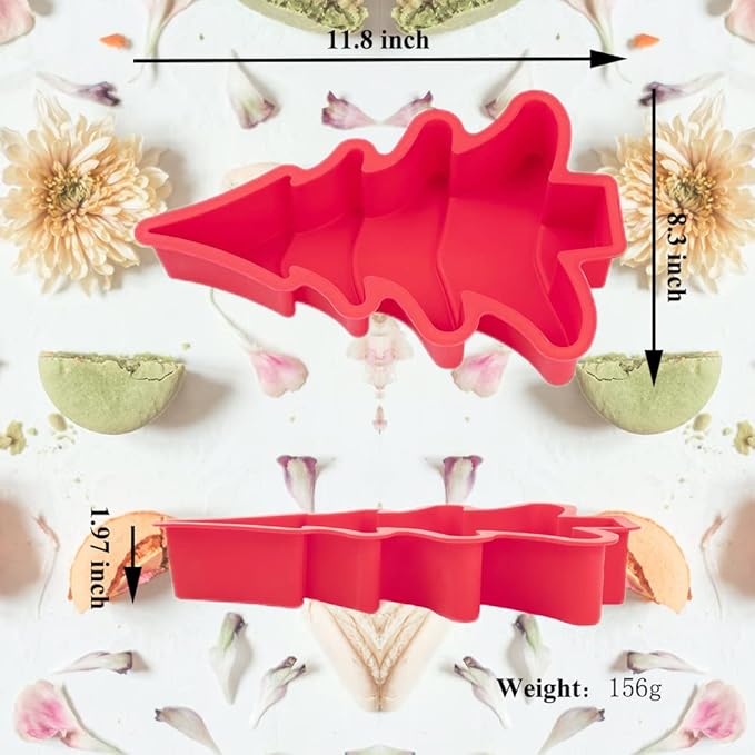 QTECLOR Christmas Tree Silicone Molds for Cake,Cute Cupcake Molds,Non-Stick Baking Molds,Biscuit Christmas Tree Snowflake Bells Gummy Baking DIY Tools,Holiday New Year Party Gift for Kids Teens