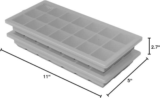 glacio Ice Cube Tray β Small Silicone Molds with Lids, BPA-Free and Flexible for Cocktails and Beverages β Set of 2
