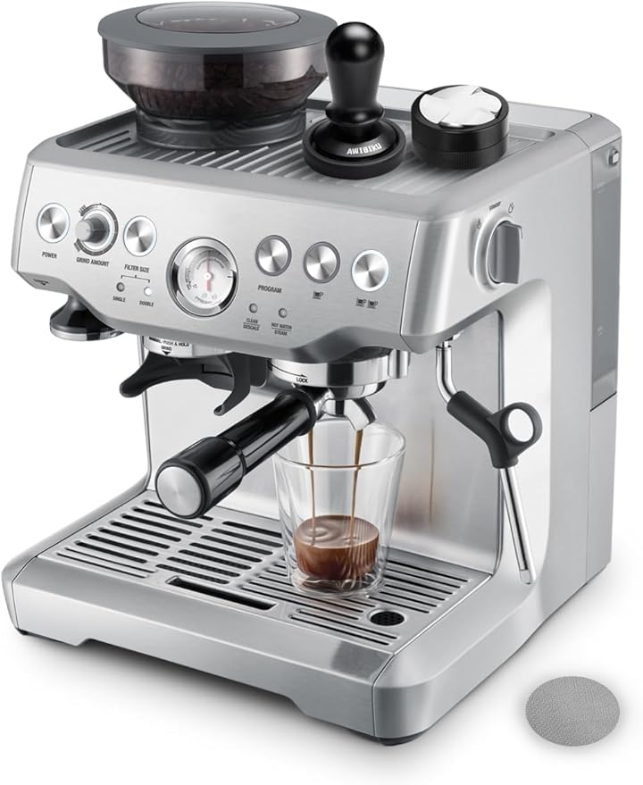 53.3mm Espresso Tamper Set – 30lb Calibrated Spring-Loaded Coffee Tamper with Click Feedback, 4-Leaf Leveler, 316 Stainless Steel Puck Screen Anti-Slip Mats for 54mm Portafilter