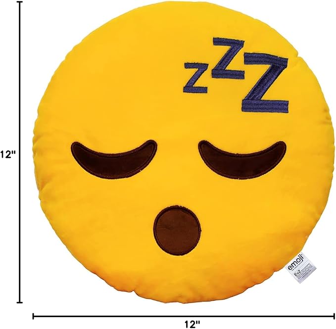 EvZ Official Certified Sleeping Plush Pillow - 32cm Large Soft ZZZ Face Emoticon Cushion - Cute Decorative Stuffed Toy for Bedtime, Office Nap & Stress Relief (Yellow) - Image 4