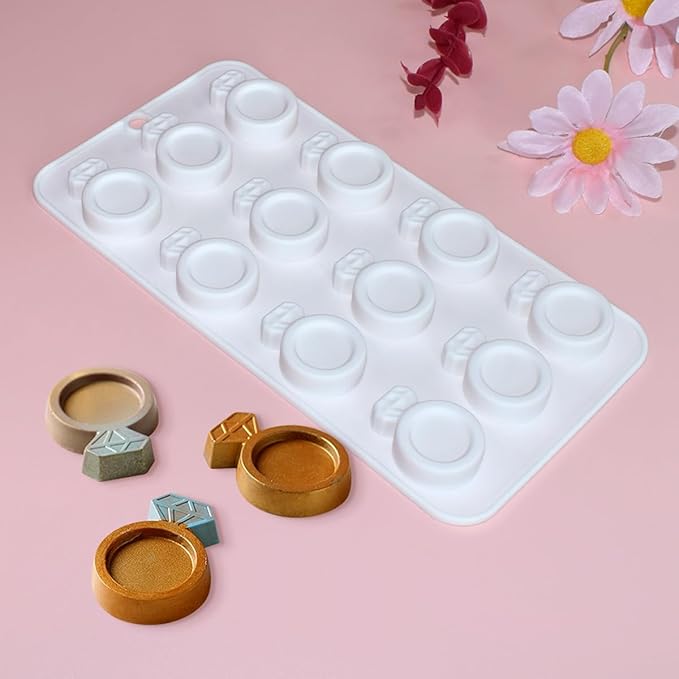 mostsom 3D Ring Shape Silicone Dessert Molds, Cake Molds for Baking, Mini Granola Bar, Chocolate Truffles, Whiskey Ice Cube Tray, Fondant Mould, Candy & Gummy Jelly Mold (C_ Ring)