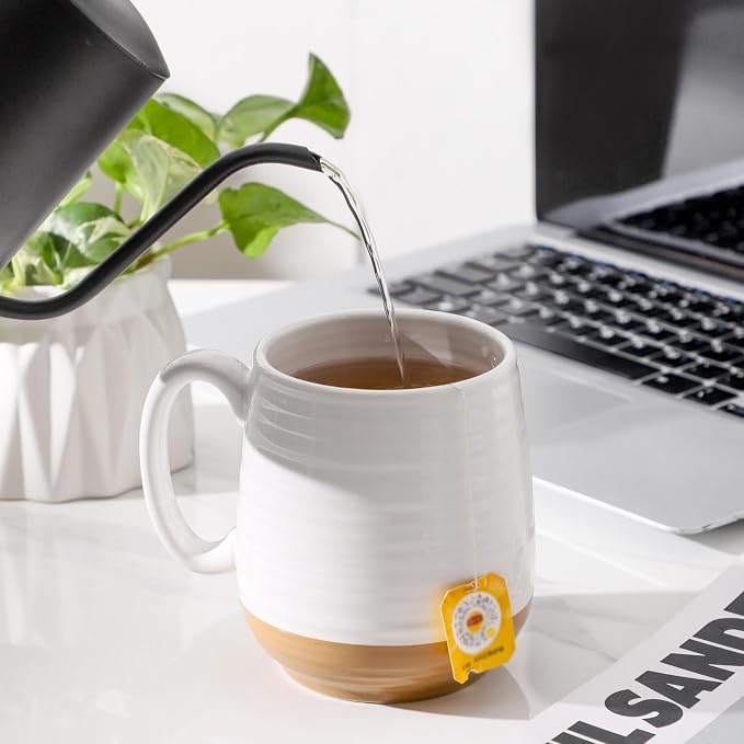HASENSE Coffee Mugs Set of 2, Ceramic Coffee Cup for Men and Women, 20 oz White Mugs with Handle for Latte, Tea, Cocoa, Dishwasher and Microwave Safe - Image 7