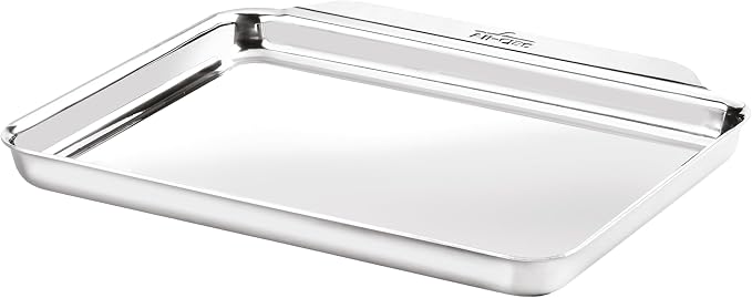 All-Clad Stainless Steel Baking Quarter Sheet Pan 9" x 12.5" - Tri-ply Bonded for Consistent Baking- (Roast, Bake Cookies, Brownies and More) Professional Stainless Steel Bakeware by Unknown