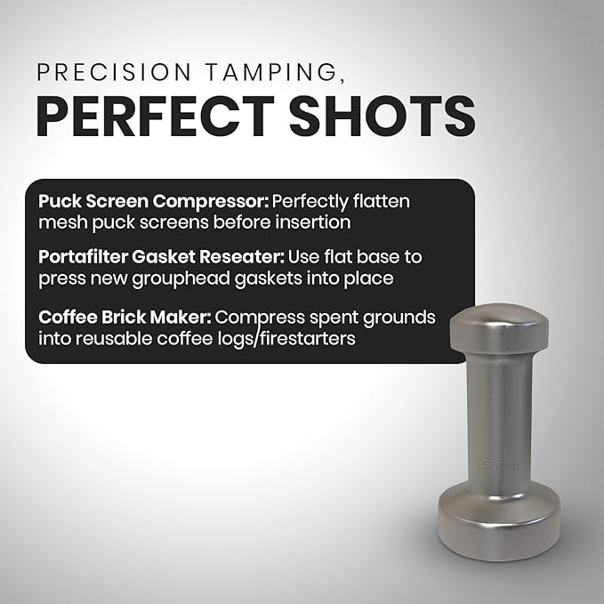 Rattleware Premium Aluminum Espresso Tamper (57 mm) - Ideal for Baristas & Coffee Lovers - Sleek Material & Design - Ultimate Tamping Precision & Consistency