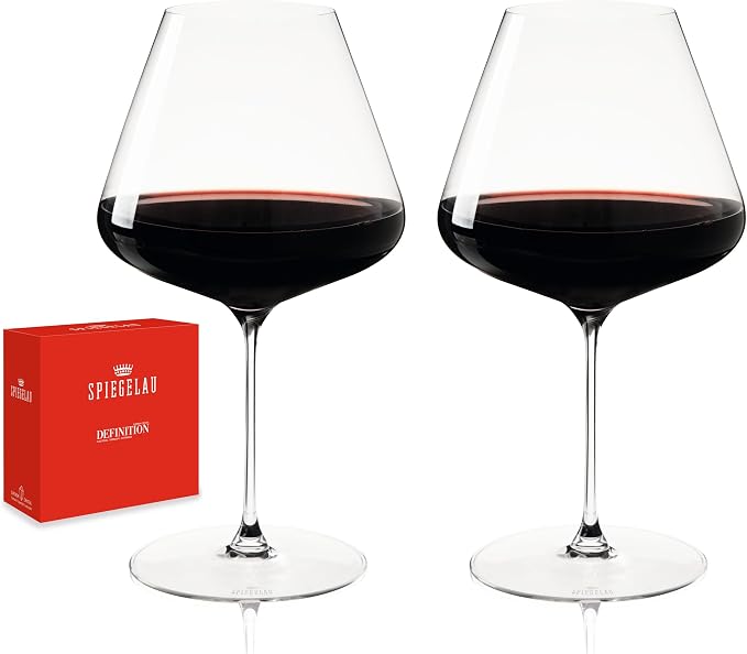 Spiegelau Definition Burgundy Wine Glasses Set of 2 – Large Bowl Red Wine Glasses for Pinot Noir & Burgundy – Lead-Free Crystal Stemware for Home Bar & Entertaining - Image 10