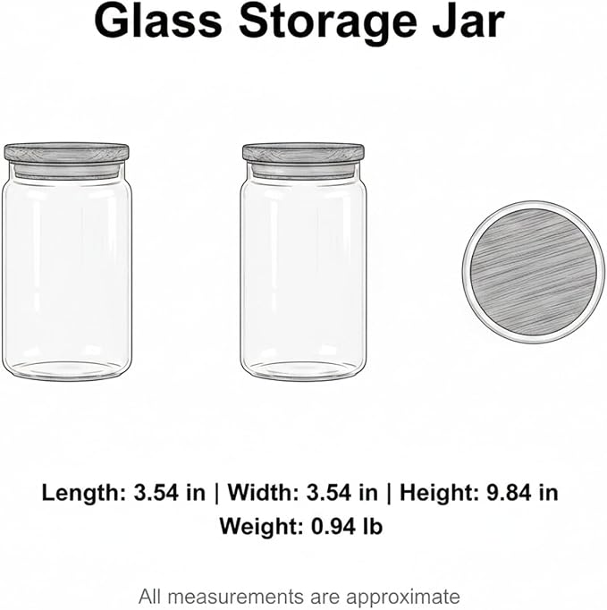 Clear Glass Storage Jar with Acacia Wood Lid for Pantry Organization - High Borosilicate Kitchen Canister - Image 7