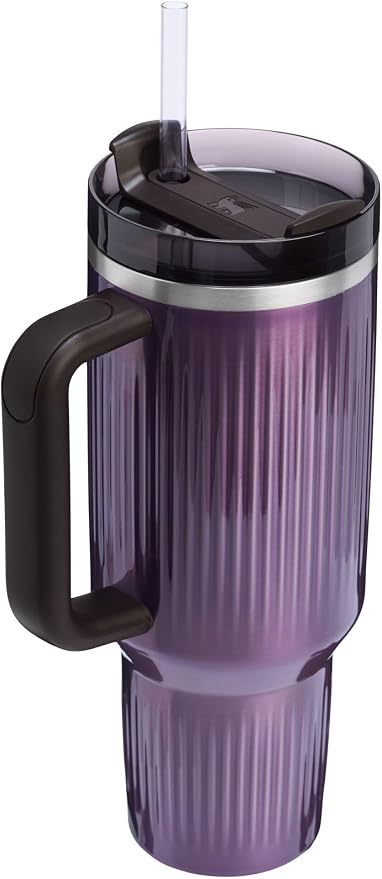 STANLEY Quencher H2.0 Tumbler with Handle and Straw 40 oz | Flowstate 3-Position Lid | Cup Holder Compatible for Travel | Insulated Stainless Steel Cup | BPA-Free | Fluted Wisteria Shine - Image 3