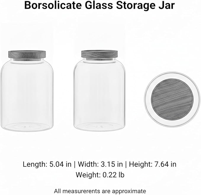 Easy-Access Borosilicate Glass Jar with Acacia Wood Lid for Quick Pantry Organization - Image 7