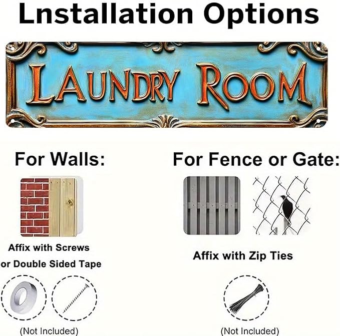 Bar Sign Bar Gifts Vintage Metal Wall Decor Sign"LAUNDRY ROOM" Street Sign Funny Man Cave Decor Accessories for Home, Bar, Bathroom, Bedroom Unique Retro Tin Signs for Outdoor 4 X 16 inches - Image 5