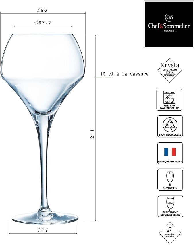 Chef & Sommelier Stemmed glass 37 cl Open Up Round | Krysta Crystalline Ultra-Resistant Stemmed Glass for Tasting, Dishwasher Safe, Made in France - Image 6