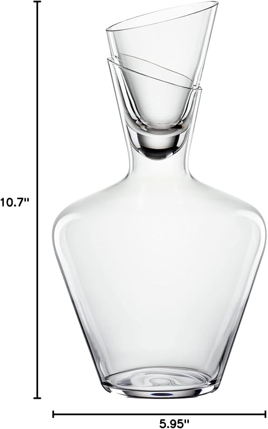 Spiegelau Definition Crystal Wine Decanter with Stopper, Elegant Carafe for Red and White Wine, Modern Glass Pitcher for Wedding Gifts, Housewarming, Home Bar, Hosting, 33 oz (1 L), Set of 1 - Image 5