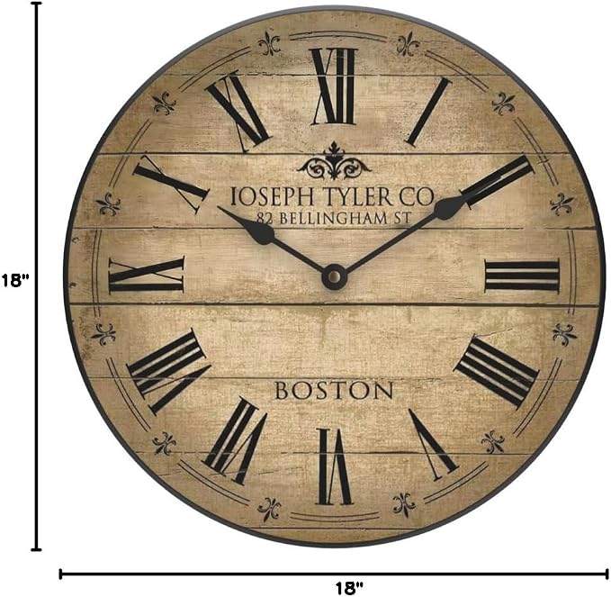 The Big Clock Store Barnwood Tan Wall Clock | Handcrafted in USA | Silent Non-Ticking Mechanism | Beautiful Color | Rustic Decor for Living Room | Battery Operated (18-Inch) - Image 9