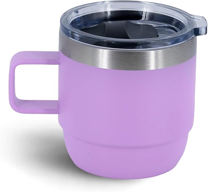 10 oz Stackable Mug, Stainless Steel cup with handle, Vacuum Insulated Espresso/Coffee Mug, shot Glass Set for 1-Piece Set for Coffee, Spirits, Wine, Tea- purple - Image 7
