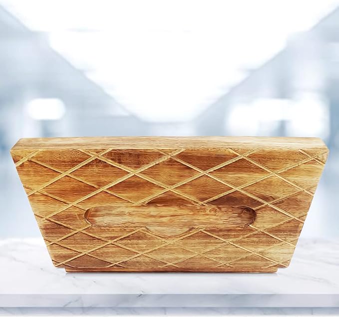 Modern Decorative Kleenex Box Cover – Wood Tissue Box Holder for Kitchen, Dining Room, Office – Cube Tissue Box Cover, Cute Wooden Kleenex Holder, Fits Square Tissue Boxes - Image 7