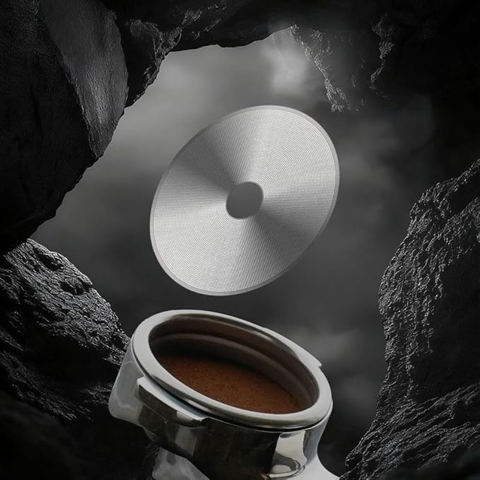 watchget 58.35mm Espresso Puck Screen - 0.2mm Ultra Thin Espresso Filter with Round Hole - Lower Shower Screen - Metal Reusable Coffee Filter for Portafilter Basket 58mm - Puck Screen