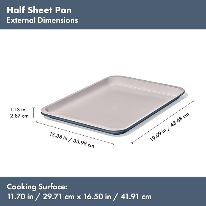 OXO Good Grips Non-Stick Pro Ceramic Coated Metal Bakeware Half Sheet Pan – Storm Blue - Image 7