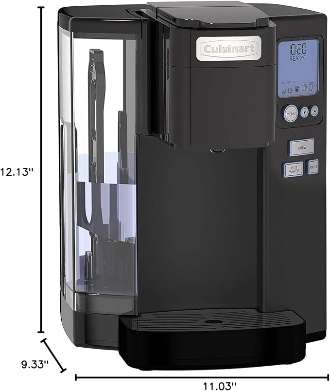 Cuisinart Coffee Maker, Single Serve 72-Ounce Reservoir Coffee Machine, Programmable Brewing & Hot Water Dispenser, Stainless Steel, Black - Image 3