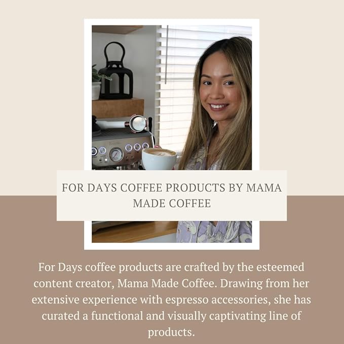 For Days 58mm Calibrated Tamper for Espresso Machines, 20 lbs Spring-Loaded Coffee Tool for Baristas with a Stainless Steel Flat Base, Fits 58mm Portafilters and Breville (Black Handle)