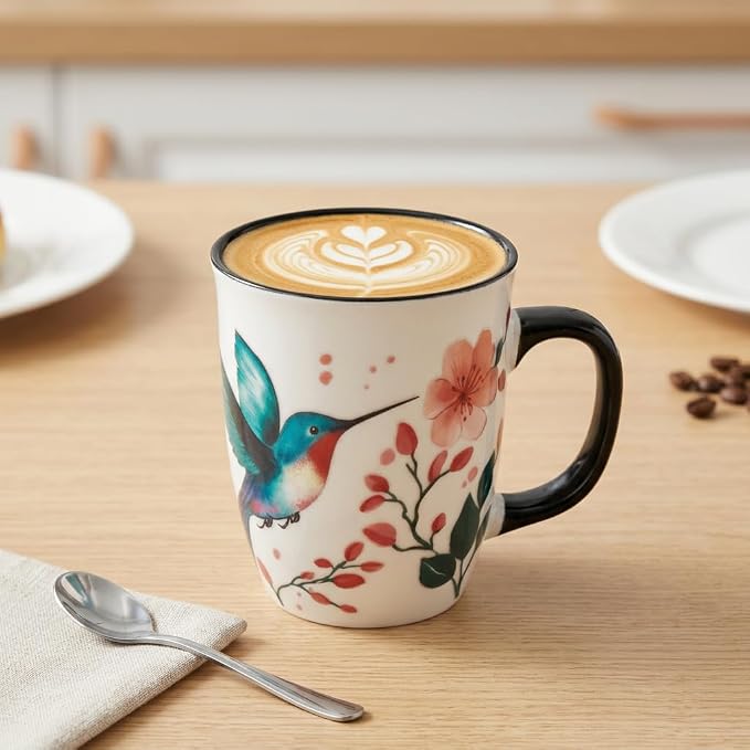 Hummingbird Coffee Mugs for Women - 16oz Ceramic Heat Reveal Cup, Floral Bird Coffee Mugs for Home Office, Hummingbird Gifts for Mothers' Day Birthday - Image 7