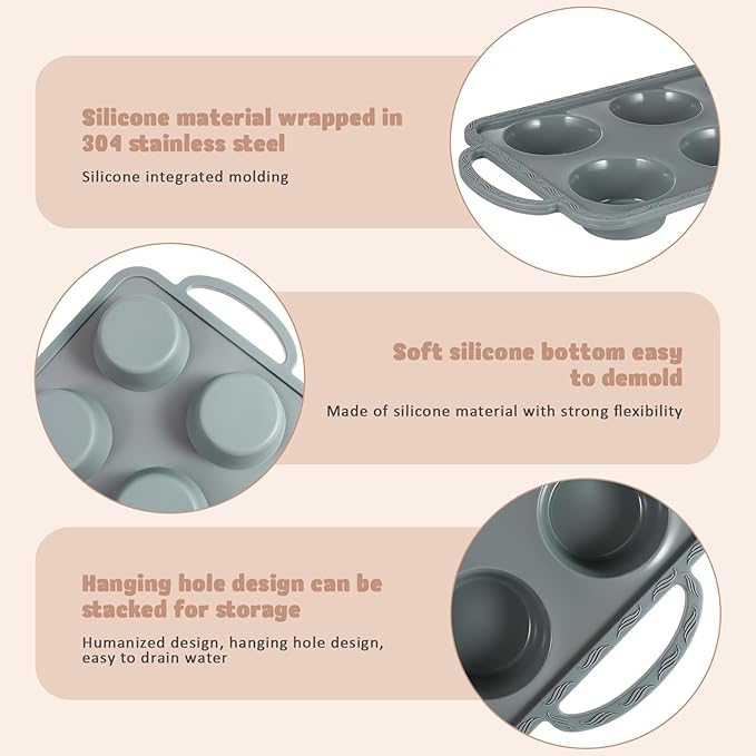 Nonstick Silicone Cake Baking Mold Flexible Muffin Tray for Party Desserts Oven-safe Bakeware with Easy-release Design for Home and Creative Baking