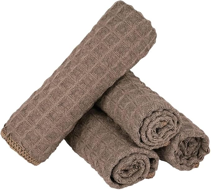 watchget 4 Pack Microfiber Espresso Barista Cleaning Towels, Light Brown | Professional 12"x12" Lint-free Rags; Highly Absorbent Cleaning Towels for Espresso Steam Wands & Coffee Bar Counters - Image 8