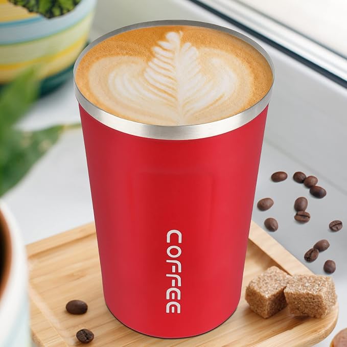 CS COSDDI 12 oz Stainless Steel Vacuum Insulated Tumbler - Coffee Travel Mug Spill Proof with Lid - coffee Cup for Keep Hot/Ice Coffee,Tea and Beer (Red) - Image 7