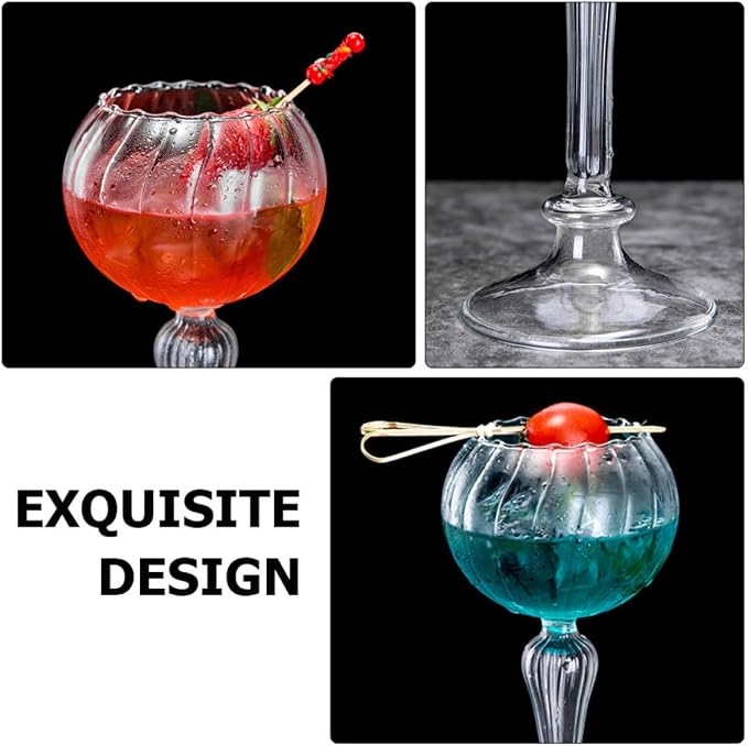 Ipetboom Creative Wine Goblet Cup Glassware Multifunctional Portable round Glass Cocktail Tumbler with Smooth Cup Mouth Lightweight for Bar Party Use - Image 9