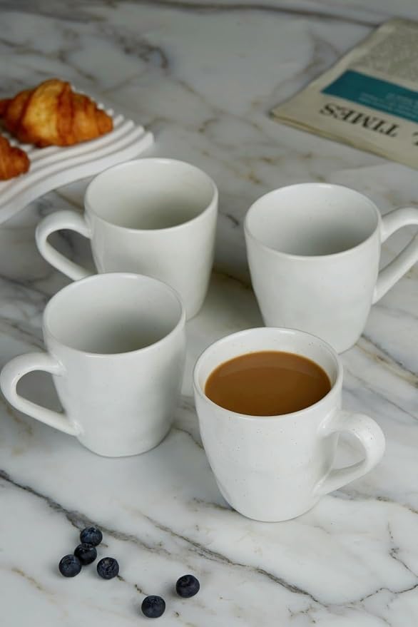 famiware Mars 4 Pieces Coffee Mug, 14oz Tea Mug, Catering Mugs with Handle for Coffee, Tea, Cocoa, Milk, White - Image 7