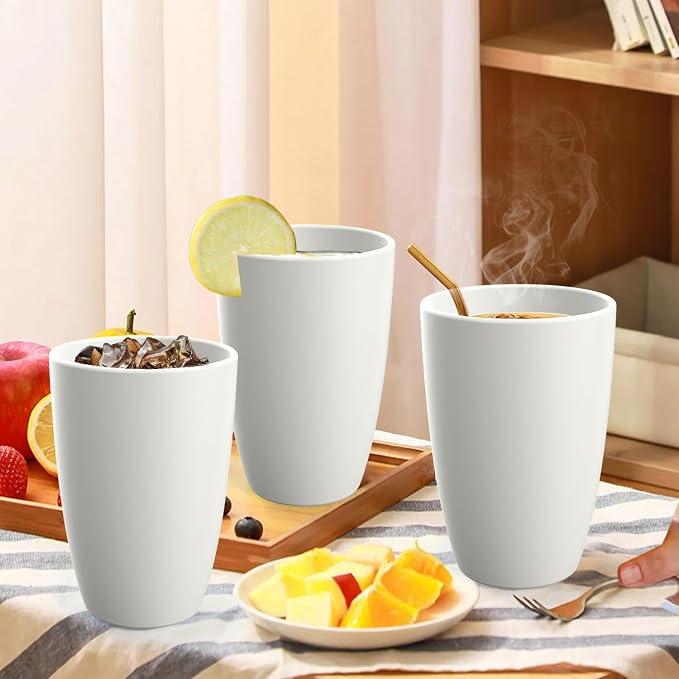 Drinking Glasses 20 OZ, Wheat Straw Cups Set of 6 | Alternatives to Plastic Cups Reusable, Large Water Cups, Dishwasher & Microwave Safe Cup Sets for Kitchen, Party, Camping - White - Image 8