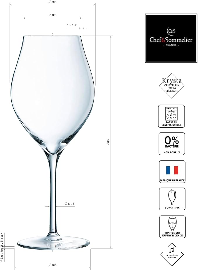 Chef & Sommelier Exaltation Collection Stemmed Glasses 55 cl Made in France Reinforced Packaging - Image 7