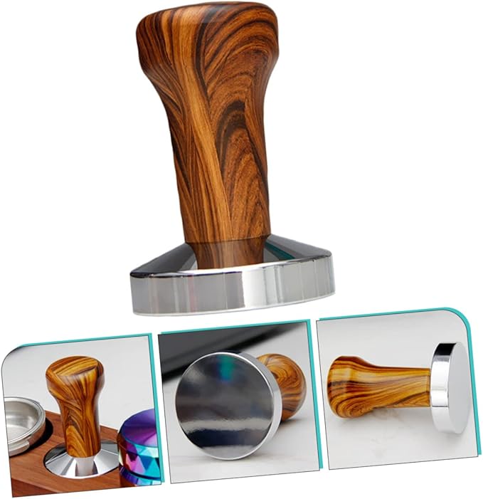Flat Espresso Tamper Wooden Handle Bean Presser Coffee Tool Espresso Machine Tamper for Cafe Home
