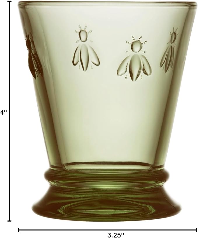 La Rochere Bee Olive Green Tumbler Set/6 - La Rochere Bee Glassware Sets - Image 4