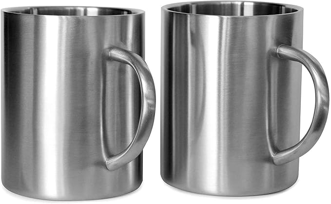 Stainless Steel Coffee Mugs – 15 oz Double Wall Stainless Steel Mugs with Handle, Metal Coffee Cups for Tea, Insulated Mug Set of 2 – BPA Free, Durable, Unbreakable Metal Coffee Mugs for Camping - Image 9
