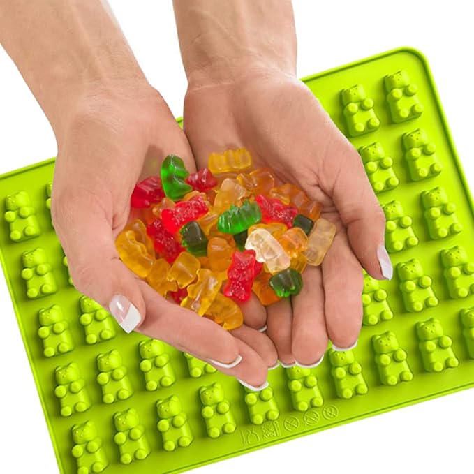 LeLehome 5Pcs Silicone Gummy Molds Set - Bear, Dinosaur, Animal, Donut, Heart Candy Molds 261 Cavities with 2 Droppers - Non-Stick, BPA Free for Chocolate & DIY