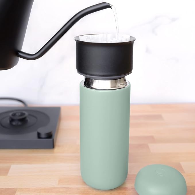 Fellow Carter Move Ceramic Lined Travel Coffee Mug 16 oz - Leak-Proof Lid | No Metallic Taste, Dishwasher Safe, Hot 12Hr Cold 24Hr, Stainless Steel Tumbler, BPA-Free, Fits Cup Holders, Mint Chip - Image 6