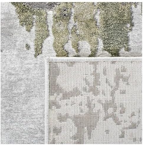 SAFAVIEH Craft Collection Area Rug - 5'3" Square, Grey & Green, Modern Abstract Design, Non-Shedding & Easy Care, Ideal for High Traffic Areas in Living Room, Bedroom (CFT820Y) - Image 5