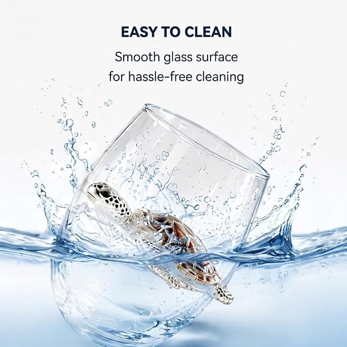 Handcrafted 3D Sea Turtle Stemless Wine Glass | Artisanal Ocean Theme Borosilicate Glassware, Coastal Marine Animal Decorative Drinkware, Coastal Home Decor Gift(Crabs) - Image 7
