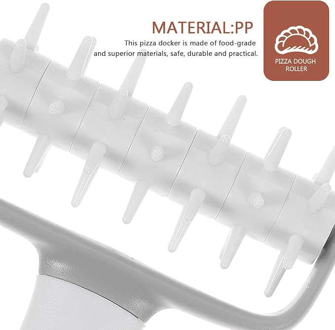 VOSAREA 2pcs Pizza Dough Hole Puncher Rolling Pin Baking Tool with Pp Material, White Color, Prevents Bubbles and Offers Good Heat Resistance, for Pizza and Bread Making - Image 6