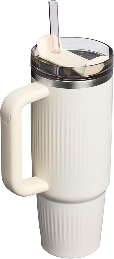 STANLEY Quencher H2.0 Tumbler with Handle and Straw 30 oz | Flowstate 3-Position Lid | Cup Holder Compatible for Travel | Insulated Stainless Steel Cup | BPA-Free | Fluted Cream Gloss - Image 3