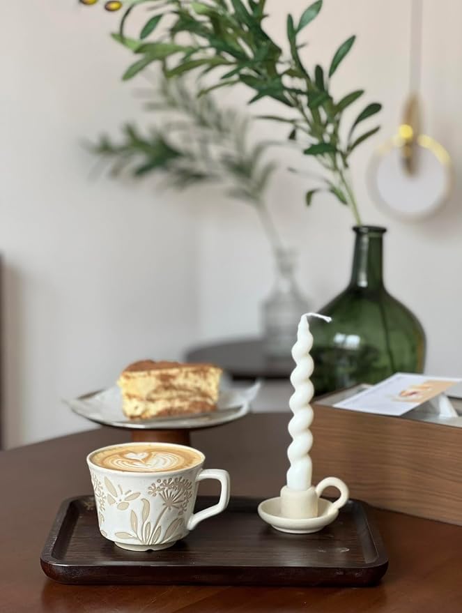 Handmade Ceramic Vintage Coffee Cup, 12oz Porcelain Mug 1 pc, Novelty Coffee Mugs Stoneware, Dishwasher & Microwave Safe, Cup for Coffee, Tea, Hot Chocolate, Housewarming Gifts for Women Men - Image 9