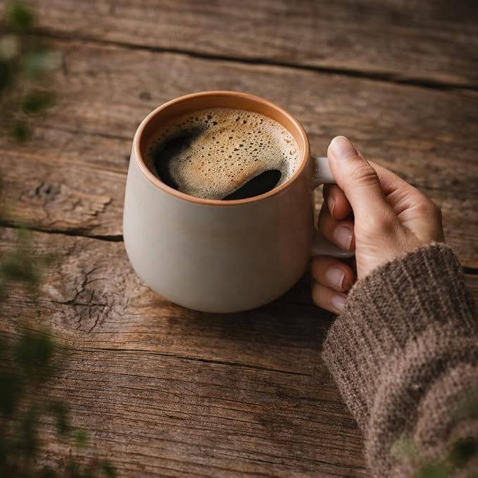 Ava Nord Stoneware Ceramic Coffee Mugs Set of 4-12 oz - Sage Ash | Lead-Free, Non-Toxic, Freezer - Microwave & Dishwasher Safe, Comfortable Handle, Aesthetic Nordic Design for Tea, Latte - Image 10