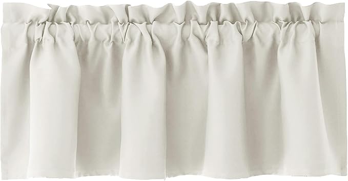Hiasan Valance Curtains for Kitchen Blackout Thermal Insulated Solid Window Curtain Valance, Ivory, 60 x 18 Inches, 1 Panel - Image 8