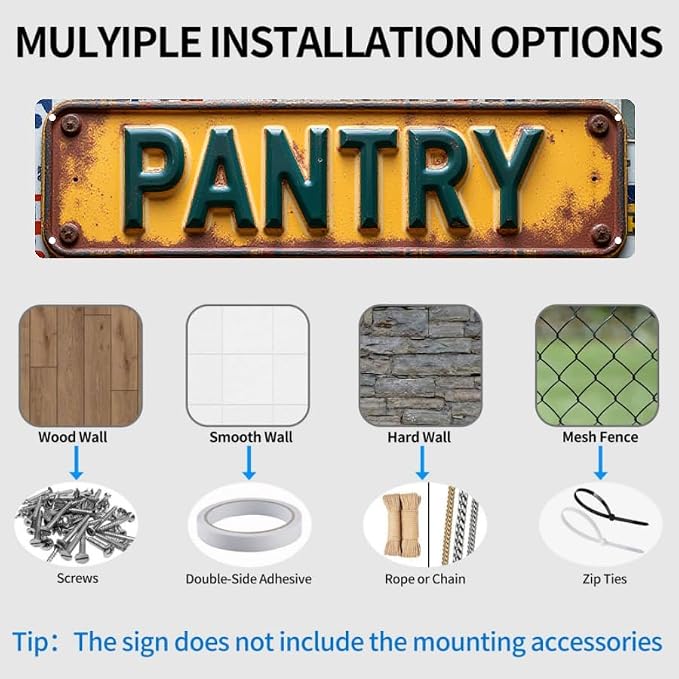 Vintage Metal Art 16x4 “PANTRY” Kitchen Utility Decor - Image 5
