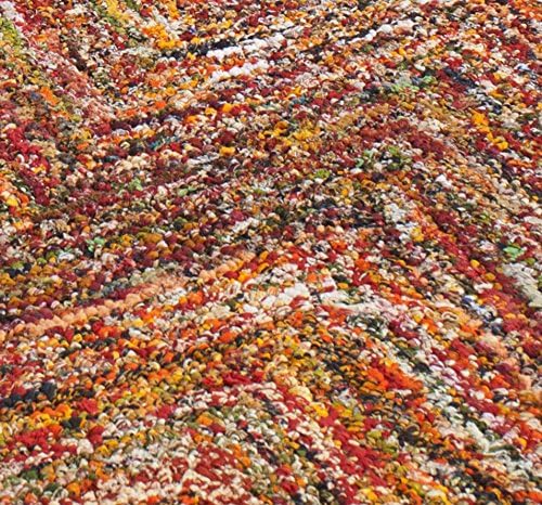 SAFAVIEH Nantucket Collection Accent Rug - 4' x 6', Red & Blue & Multi, Handmade Modern Abstract Chevron Cotton, Ideal for High Traffic Areas in Entryway, Living Room, Bedroom (NAN141B) - Image 8
